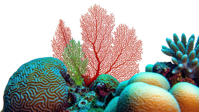 Vibrant Coral Reef with Brain Coral and Staghorn Coral