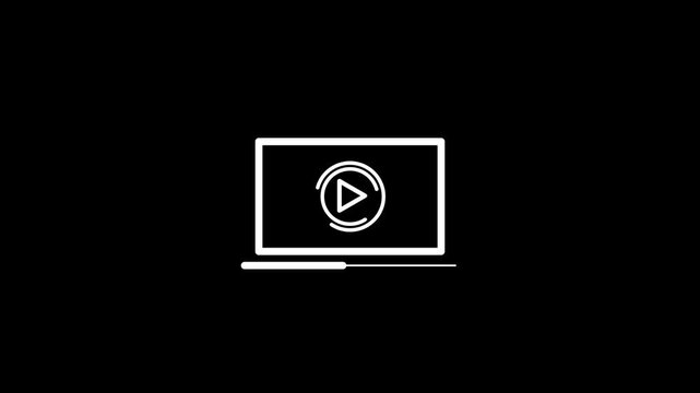 animated in video player sign. Media play, video clipart