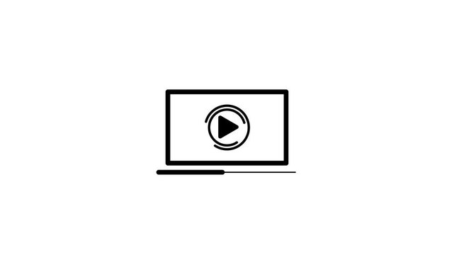 animated in video player sign. Media play, video clipart