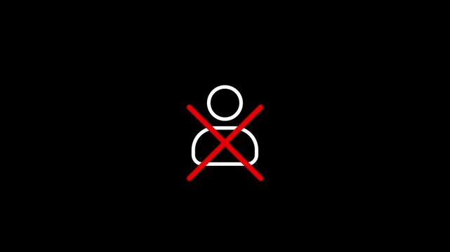 user profile deactivate sign Person with red cross