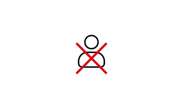 user profile deactivate sign Person with red cross