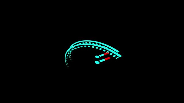 animated in speed meter. speed indicator concept, fast speed