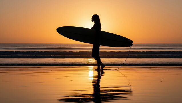 playa, silueta, atardecer, sol, surfista, mujer, mar, verano, vector, la palma, ilustraci&oacute;n, &aacute;rbol, gente, par, tropical, cielo, amor, naturaleza, paisaje, vacaciones, acu&aacute;tico, oce&aacute;no, viajando, fami