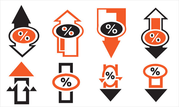 Colorful percentage discount icons sales offers and promotions visual representation