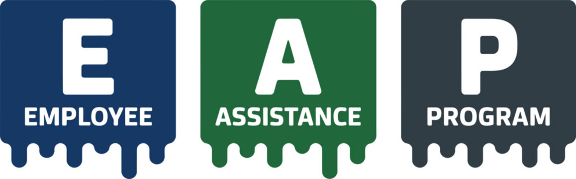 Employee Assistance Program acronym with dripping paint style graphic isolated on white background