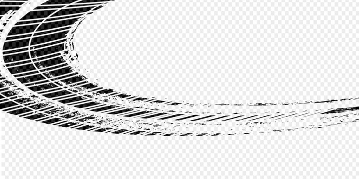 Tire tracks background for rally, drift, motocross, off-road and other auto and motorsport.