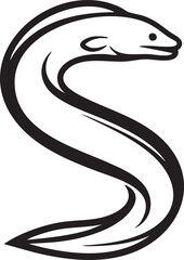 Fototapeta premium A black and white illustration of a snakes head and body