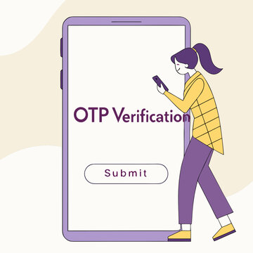 Otp verification on a large smartphone screen otp verification one-time password mobile phone
