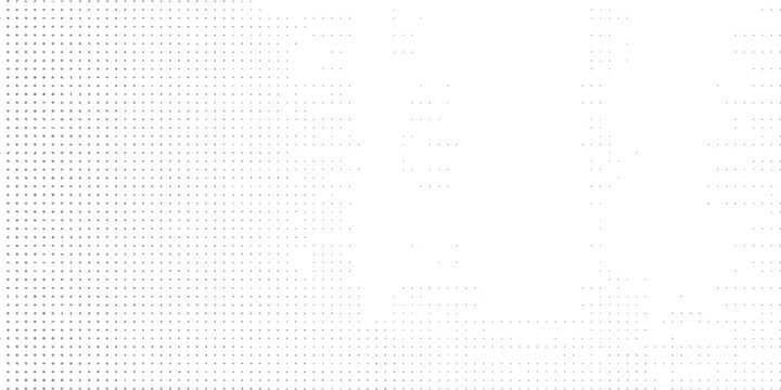 Abstract halftone dot matrix pattern vector illustration with subtle grey gradient on clean white background for modern digital interface and tech design elements