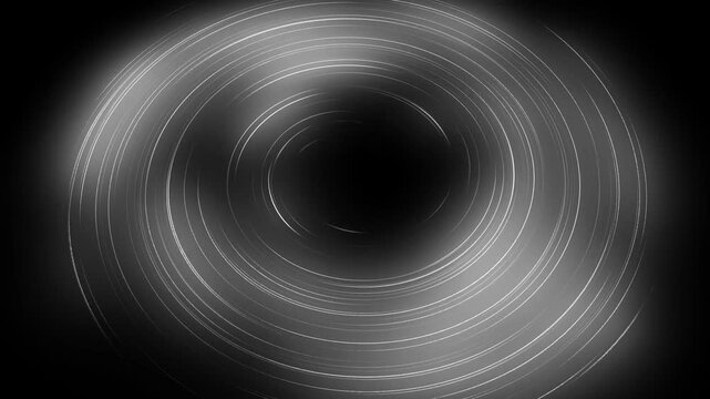 Abstract white circular motion blur spiral light rings vortex loop futuristic energy background
