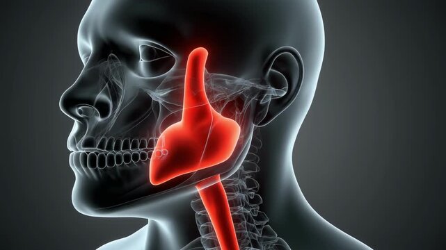 Nasal cavity anatomy transparent facial layer showing deviated septum with asymmetric airflow distribution for medical visualization illustrating respiratory structure abnormality