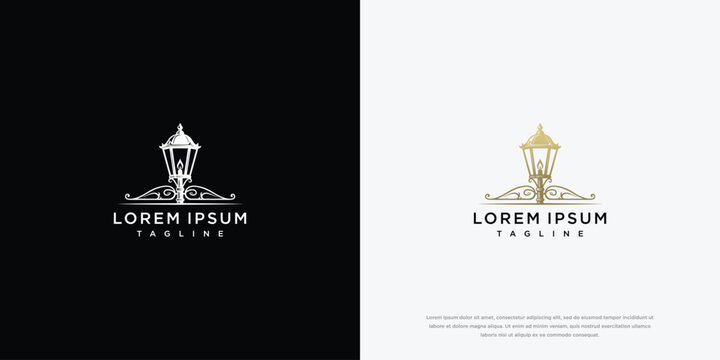 Elegant Lamppost Logo With Ornate Base