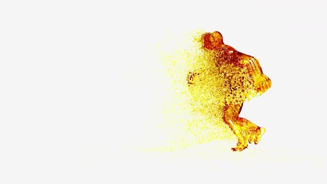 character, Oil Splash, Super Slow Motion Shot of Swirling, 3d render,  With Alpha Channel