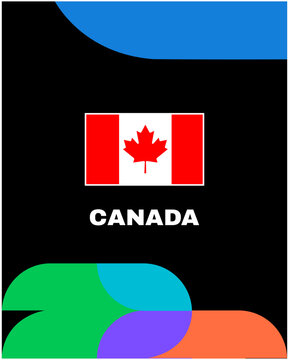Canada Flag United States Football Final 2026 Emblem American Countries Teams Design Vector Illustration