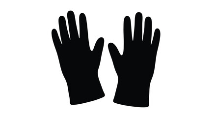 Obraz premium Pair of gloves isolated on white background silhouette