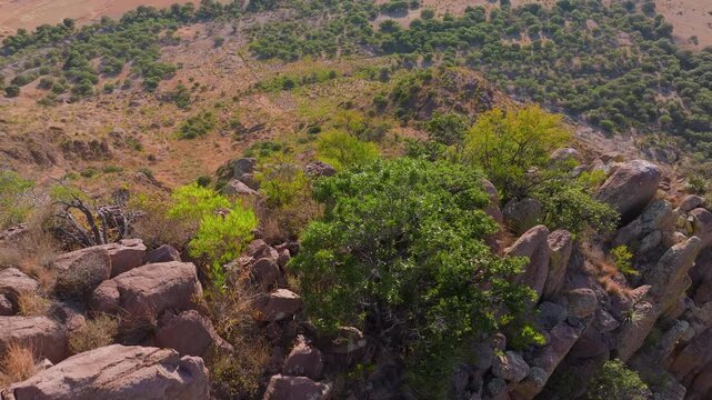 Aerial drone footage reveals rugged Sierra Madre Occidental mountains in Durango, Mexico.