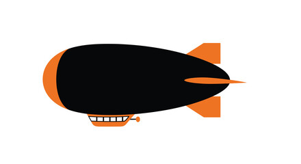 Airship Silhouette Black And Orange Design On White Background © msunny93