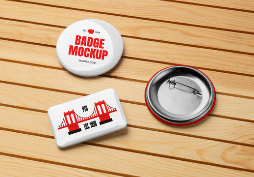 Lying Metal Badge Mockups