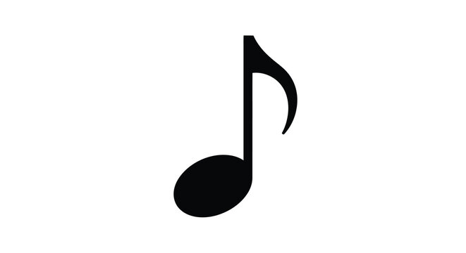 Music note icon black silhouette on white background