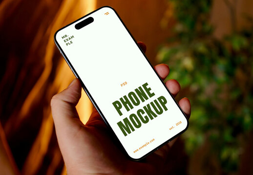 Hand with Phone Mockup