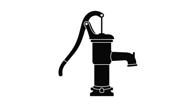 Water pump silhouette black and white isolated design