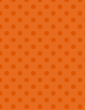 Bold orange seamless polka dot pattern with darker dots, clean modern style, ideal for backgrounds, textiles, packaging, branding, and vibrant graphic design projects.