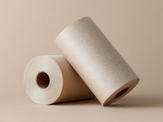 Fototapeta premium biodegradable dog waste bag roll mockup with cardboard core, eco friendly product concept, neutral background