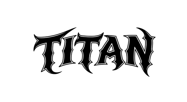Bold and edgy TITAN text in a heavy metal or gothic style font.