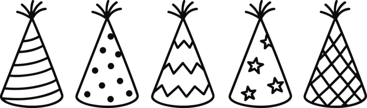 party celebration cone hat festive birthday accessory icon isolated on transparent background