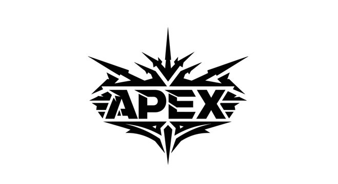 Apex logo with sharp spiky design elements and bold typography.