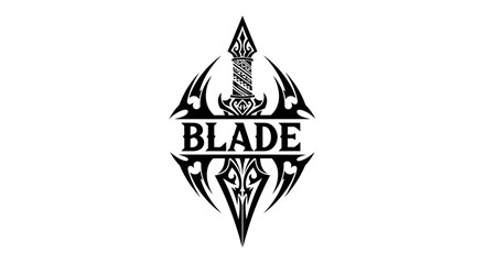Fototapeta premium Black Blade Logo Design Symbol.