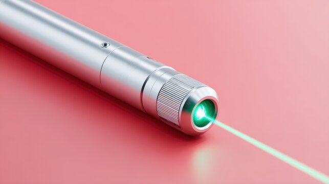 laser pointer pen mockup in diagonal light split, modern presentation tool, clean tech branding display