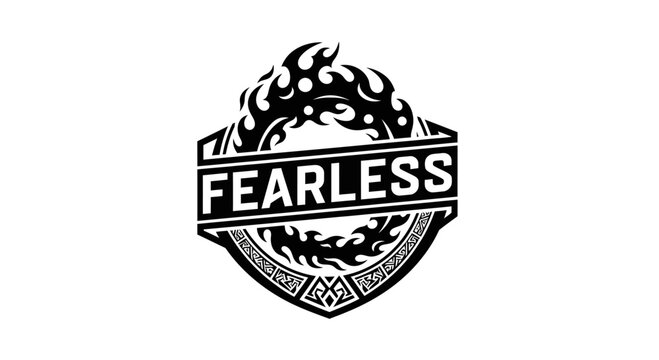Fearless Logo Emblem Design Graphic.