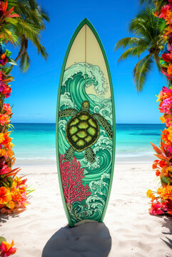 vector, oleaje, ilustraci&oacute;n, tabla de surf, playa, arte, designio, verano, junta, surf, decoraciones, vacaciones, mar, navida, tropical, flor, dechado, acomodador, naturaleza, &aacute;rbol, icono, adorno, an