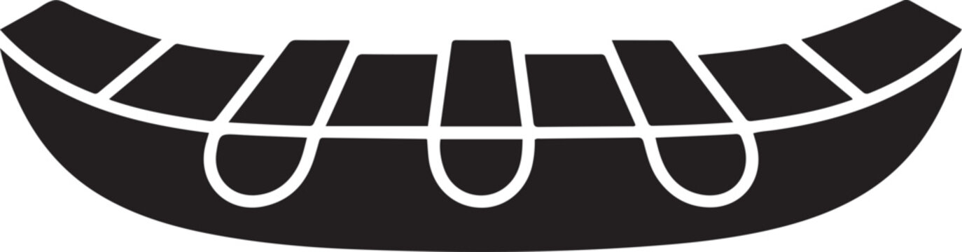 wood raft emblem, balck icon silhouette vector