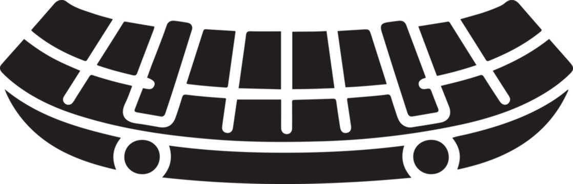wood raft emblem, balck icon silhouette vector