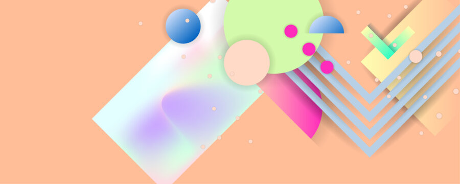 Infographic background template summer juicy colors background with geometric elements, lines and dots