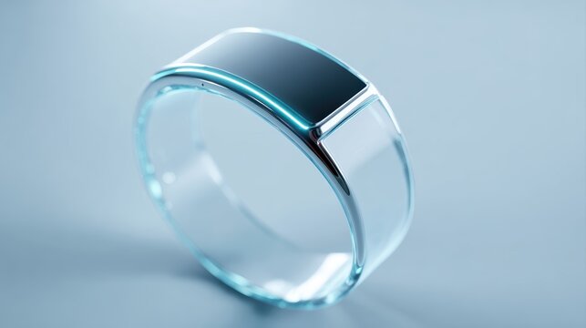 curved smartwatch display mockup bending like ribbon, futuristic wearable tech concept