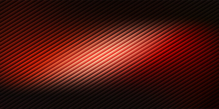 Abstract black background with glowing vertical red ribbed lines, creating a fractal glass effect, digital noise, or glitch. Editable vector illustration.
