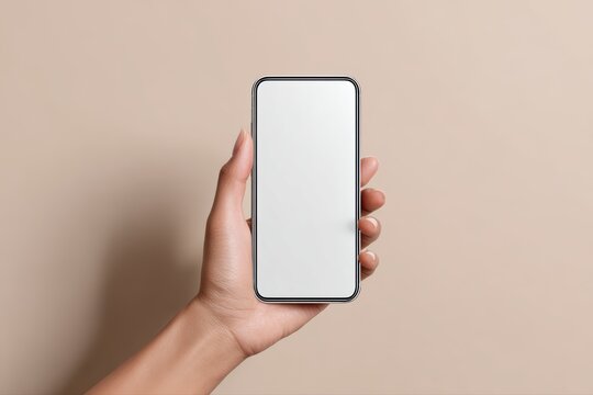 hand holding blank phone grip accessory, soft shadow, realistic skin tone, modern gadget branding mockup, clean composition