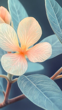 A detailed view of a single flower blooming on its stem vertical frame