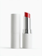 Obraz premium White matte lipstick tube mockup isolated, cosmetic branding