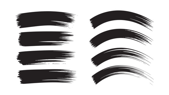 Handwritten Black Ink Swashes and Brush Stroke Elements for Commercial Design