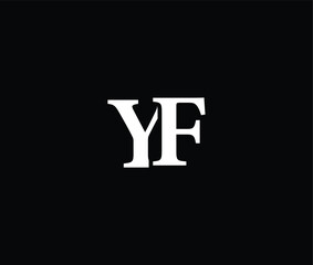 Obraz premium White YF letters on solid background simple typography design