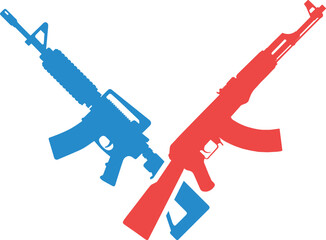 Obraz premium Crossed rifles. Armed conflict icon.