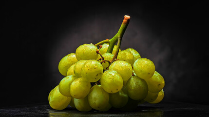 Fresh bunch of green grapes with water droplets © AHMED BADAWY