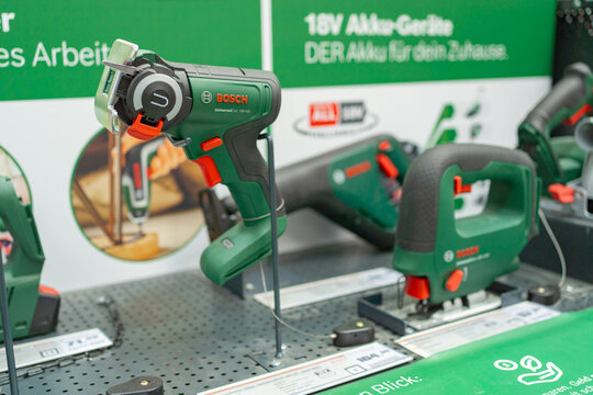 Bad Hersfeld, Germany, 04.21.2026: Electric tools showcase, Bosch