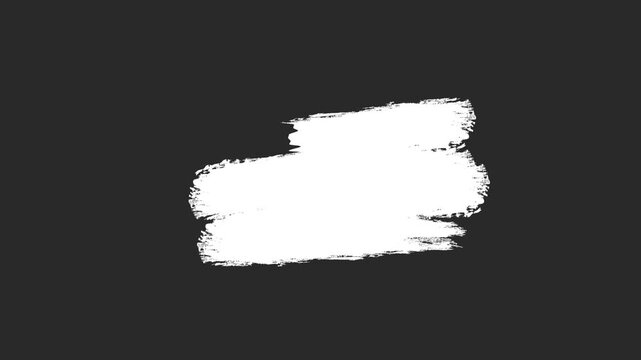 Hand drawn black ink brush stroke rectangle animation with curved edges and organic texture on white background