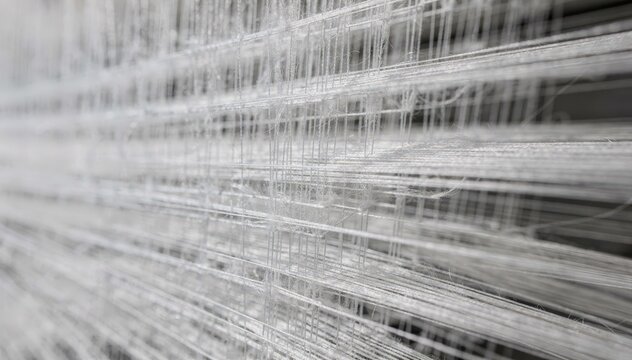 Closeup focus on polyamide microfiber fibers being spun and aligned emphasizing durability and softness in wipe manufacturing.