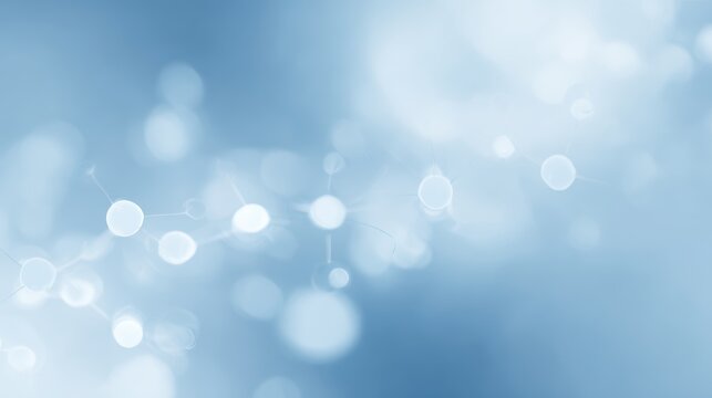 white and light blue medical abstract gradient background with molecule shapes, science technology healthcare web banner